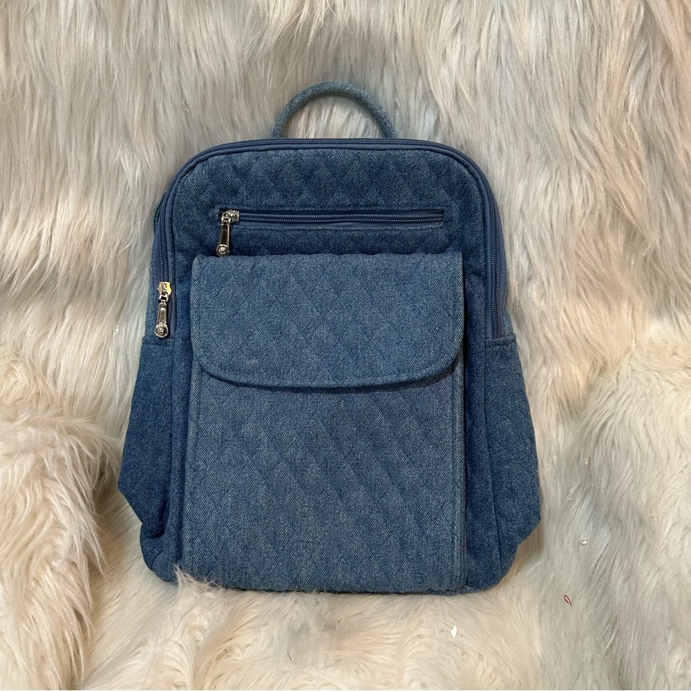 Quilted Denim Backpack